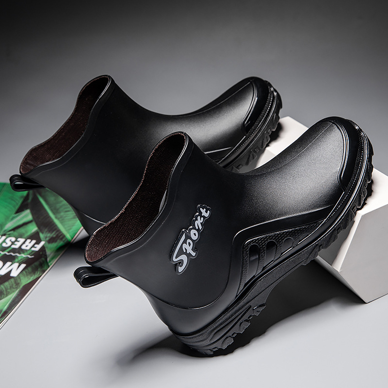 2023. aasta uued meeste veesussid, moodsed lühikese toruga kummikud, kummikud, paksu tallaga kulumiskindlad köögi- ja autopesu tööjalatsid meestele hulgimüügist