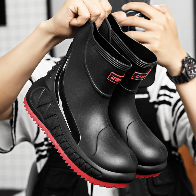 Meestele mõeldud piiriülesed moesaapad, veekindlad kalastuskingad õues kasutamiseks, pehmed tallad, mugavad ja mitmekülgsed veekingad, libisemiskindlad köögikingad meestele