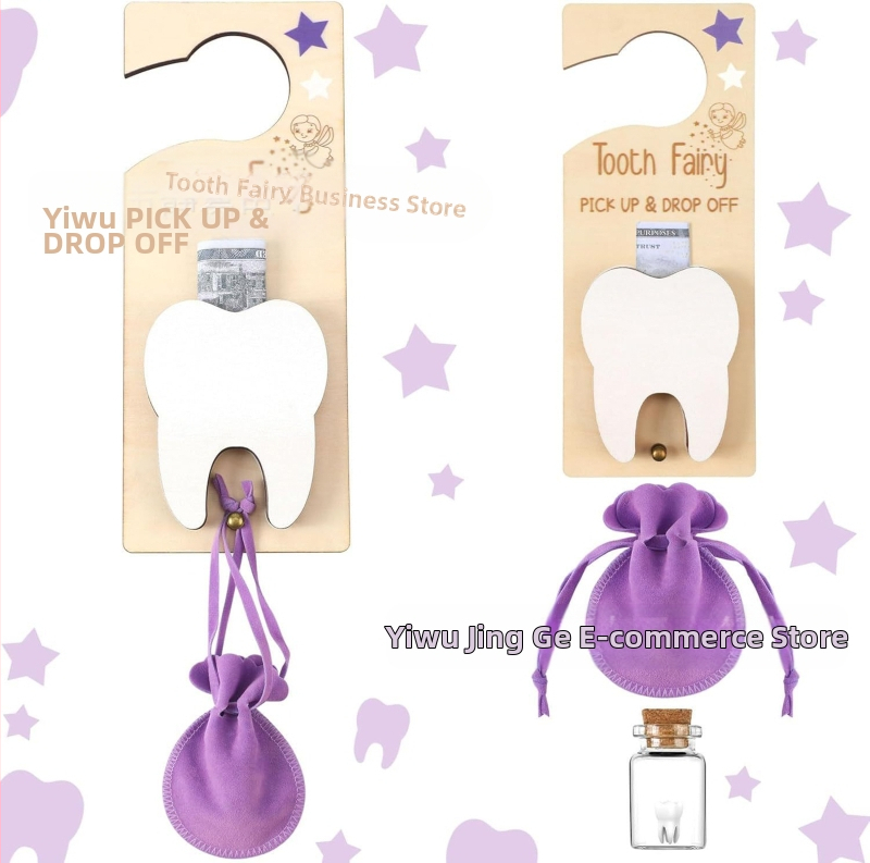 Határokon átnyúló új gyermek fogtündér ajtó függő medál kilincs fogtündér akasztó fog csepp ajándék kilincs medál dekoráció