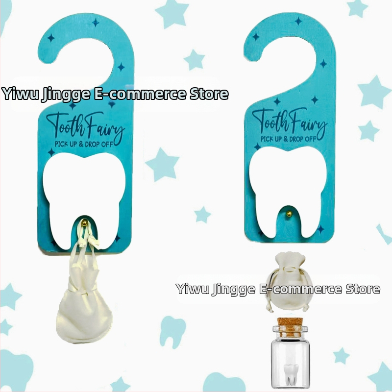 Határokon átnyúló új gyermek fogtündér ajtó függő medál kilincs fogtündér akasztó fog csepp ajándék kilincs medál dekoráció