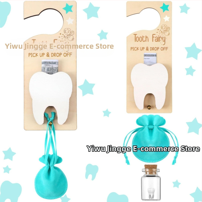 Határokon átnyúló új gyermek fogtündér ajtó függő medál kilincs fogtündér akasztó fog csepp ajándék kilincs medál dekoráció