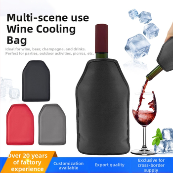 Veinikülmikuga jääveini nailonist pöörleva geeliga jääkott Kiirelt jahutav punase veini kott Veinikattega jääkott