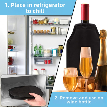 Veinikülmikuga jääveini nailonist pöörleva geeliga jääkott Kiirelt jahutav punase veini kott Veinikattega jääkott