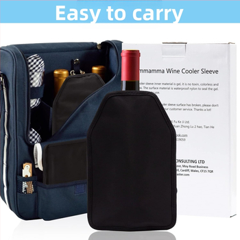 Veinikülmikuga jääveini nailonist pöörleva geeliga jääkott Kiirelt jahutav punase veini kott Veinikattega jääkott