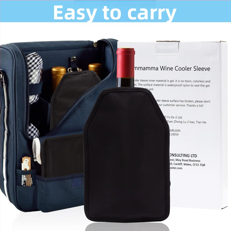 Chladič na víno, nylonový spinningový gélový ľadový obal, rýchlochladiace vrecko na červené víno, kryt na víno, ľadový obal