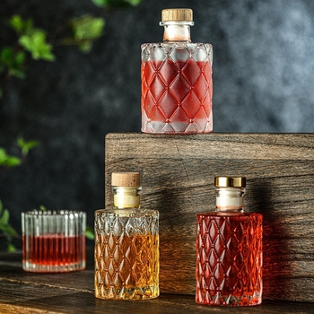 Χονδρική 200ml κρύο εκχύλισμα καφέ σφραγισμένο μπουκάλι με μοτίβο διαμαντιών μικρό μπουκάλι μικρό μπουκάλι κρασιού μπουκάλι ποτών αυτοπαρασκευασμένο κρασί Bayberry