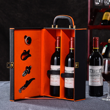 Valmis punase veini kinkekarp kivikestega, ühe- või kahekordse pudeli pakendikarp, veinikarp, universaalne, saab lisada logo, ärikinkekarp