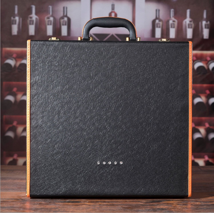 Valmis punase veini kinkekarp kivikestega, ühe- või kahekordse pudeli pakendikarp, veinikarp, universaalne, saab lisada logo, ärikinkekarp