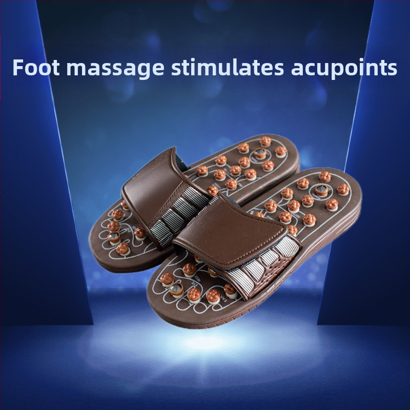 Масажни чехли за акупресура за мъже, летни нови еластични моксибустионни чехли за акупунктурна магнитна терапия за крака, домашни обувки за здравословна терапия на краката