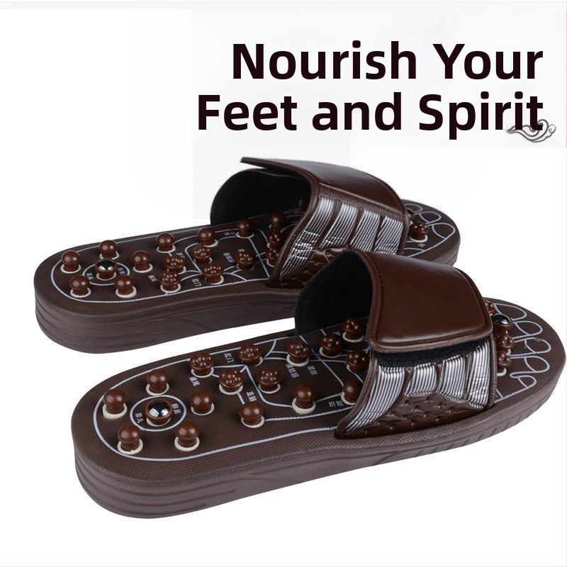 Масажни чехли за акупресура за мъже, летни нови еластични моксибустионни чехли за акупунктурна магнитна терапия за крака, домашни обувки за здравословна терапия на краката