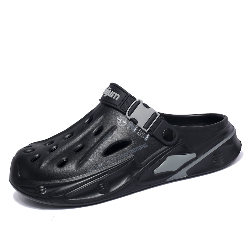 Papuci de vară pentru bărbați cu talpă groasă, înălțime crescută, saboți Baotou anti-alunecare, sandale antiderapante și rezistente la uzură pentru exterior