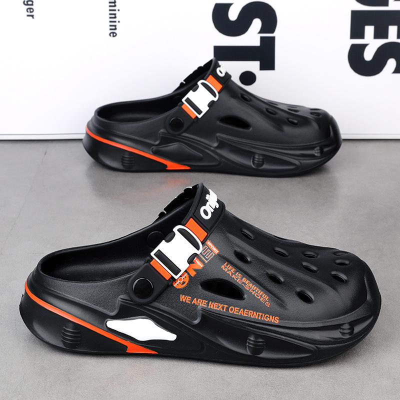 Papuci de vară pentru bărbați cu talpă groasă, înălțime crescută, saboți Baotou anti-alunecare, sandale antiderapante și rezistente la uzură pentru exterior