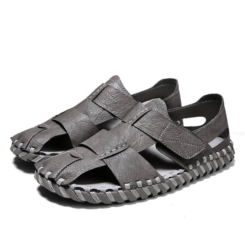 2024 tavaszi szandálok hálós új férfi strandcipők Trbottomy férfi puha talpú baotou lélegző bebújós cipők férfiaknak