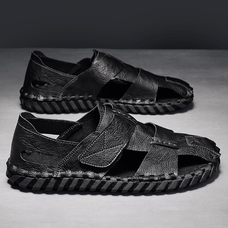 2024 tavaszi szandálok hálós új férfi strandcipők Trbottomy férfi puha talpú baotou lélegző bebújós cipők férfiaknak