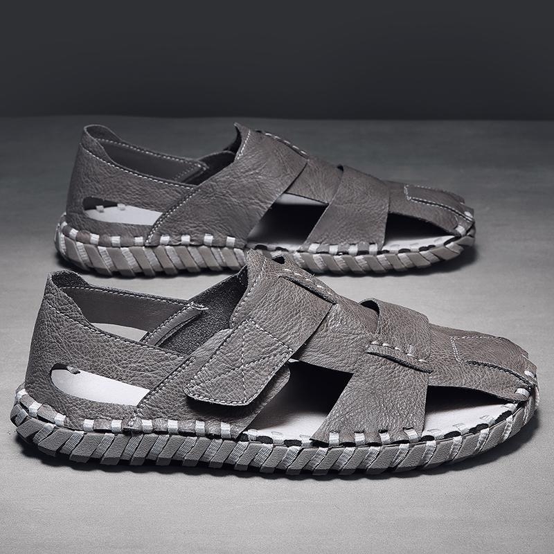 2024 tavaszi szandálok hálós új férfi strandcipők Trbottomy férfi puha talpú baotou lélegző bebújós cipők férfiaknak