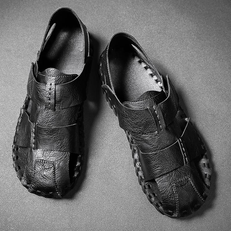 2024 tavaszi szandálok hálós új férfi strandcipők Trbottomy férfi puha talpú baotou lélegző bebújós cipők férfiaknak