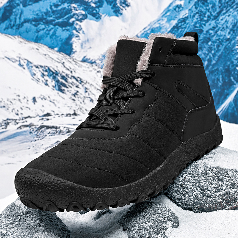 Piiriülesed talvised kirdepoolse fliisvoodriga soojad kõrged puuvillased kingad kerged pluss-suuruses paksu tallaga meeste lumesaapad kõrged puuvillased kingad