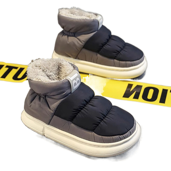 Φουτζιάν, μεγάλες μπότες χιονιού, ανδρικά παπούτσια, χειμωνιάτικα, νέα, μπότες από βαμβάκι με επένδυση από φλις, αδιάβροχες, αντιολισθητικές, προστασία από το ψωμί