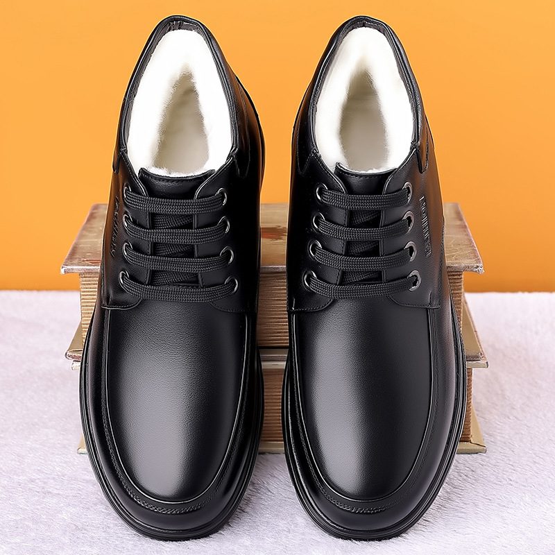 Talvised puuvillase polstriga meeste kingad, fliisvoodriga, paksu villaga soojad paeltega isakingad, nahkkingad meestele, punased otseülekandega pluss-suuruses meeste kingad