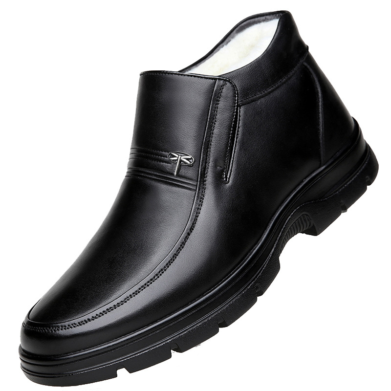 Talvised puuvillase polstriga meeste kingad, fliisvoodriga, paksu villaga soojad paeltega isakingad, nahkkingad meestele, punased otseülekandega pluss-suuruses meeste kingad