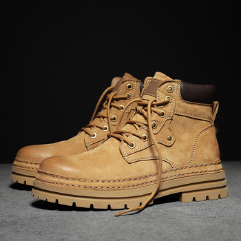 Ανδρικές κοντές μπότες Martin boots βρετανικού στιλ φθινόπωρο και χειμώνας Νέο στυλ μπότες εργασίας μοντέρνες ευέλικτες κορεάτικες μπότες ψηλού ραβέντι μόδας