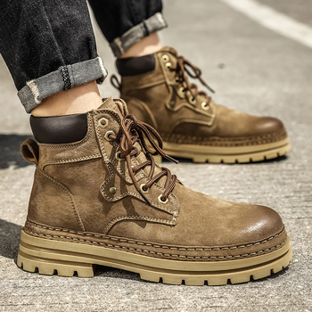 Ανδρικές κοντές μπότες Martin boots βρετανικού στιλ φθινόπωρο και χειμώνας Νέο στυλ μπότες εργασίας μοντέρνες ευέλικτες κορεάτικες μπότες ψηλού ραβέντι μόδας