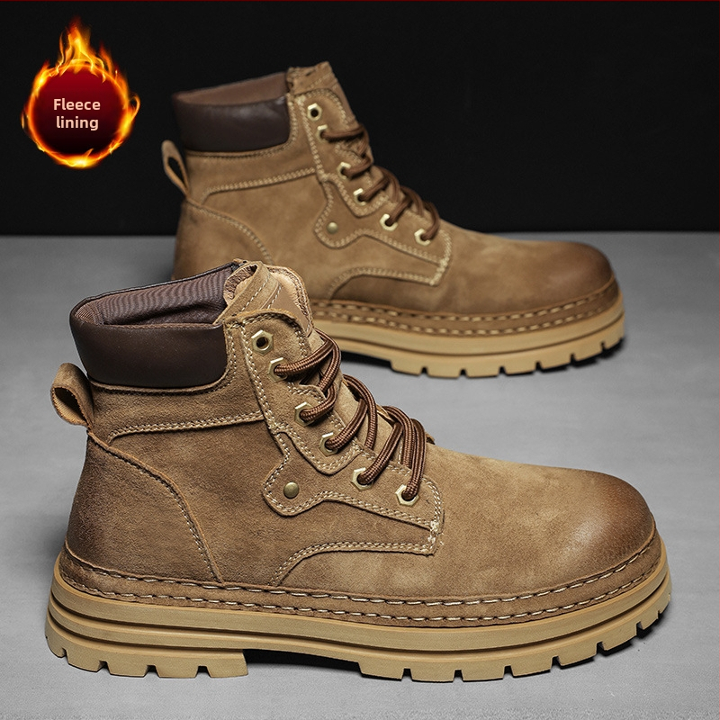 Martin csizma férfi rövid csizma brit stílusú ősszel és télen Új stílusú munkaruha csizma divatos sokoldalú koreai stílusú magas szárú rebarbara csizma divatos