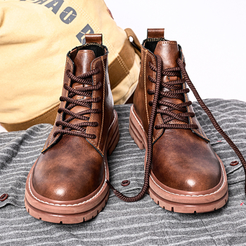 Pliusų dydžio vyriški batai, 48 dydžio aukštakulniai batai, vyriški batai, Martino aulinukai, vyriški aukštakulniai 2023 m. rudens ir žiemos nauji madingi odiniai batai storu padu