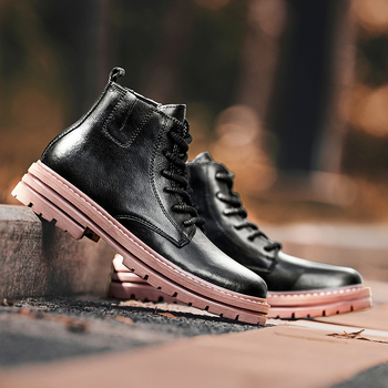 Pliusų dydžio vyriški batai, 48 dydžio aukštakulniai batai, vyriški batai, Martino aulinukai, vyriški aukštakulniai 2023 m. rudens ir žiemos nauji madingi odiniai batai storu padu