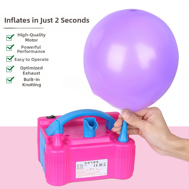2025 нова двуслойна електрическа машина за надуване на балони, въздушна помпа, автоматична помпа с двоен отвор, вижте подробности