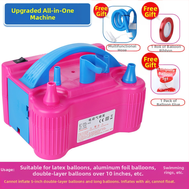 2025 нова двуслойна електрическа машина за надуване на балони, въздушна помпа, автоматична помпа с двоен отвор, вижте подробности