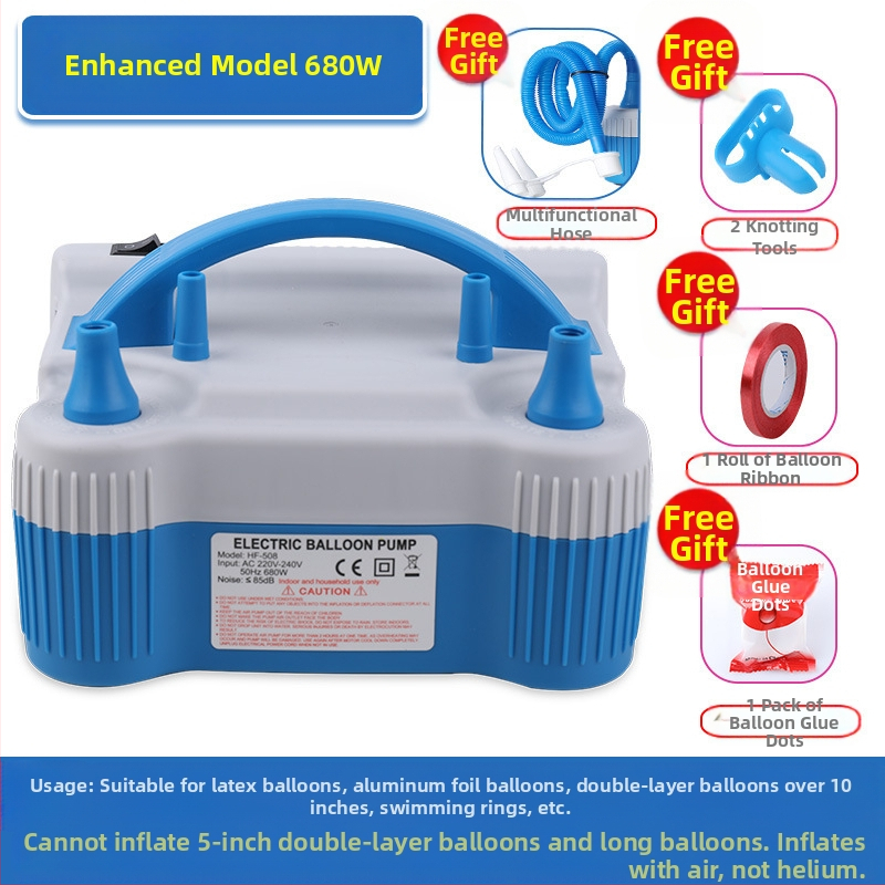 2025 нова двуслойна електрическа машина за надуване на балони, въздушна помпа, автоматична помпа с двоен отвор, вижте подробности