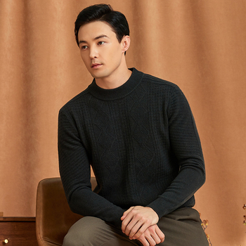 VISIONE Πουλόβερ από κασμίρ για άνδρες, μονόχρωμο, casual, πλεκτό πουλόβερ με μισό ζιβάγκο, φθινοπωρινό και χειμερινό πουλόβερ
