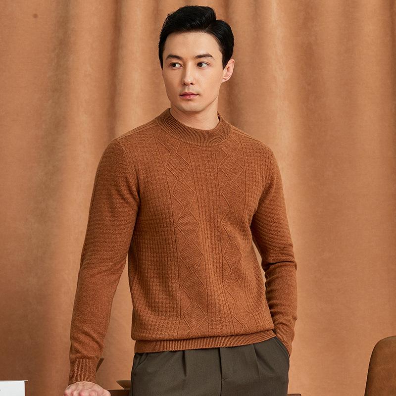 VISIONE kašmira džemperis vīriešu pusapkaklei, vienkrāsains, ikdienas, sabiezināts, silts, adīts džemperis rudens un ziemas džemperis