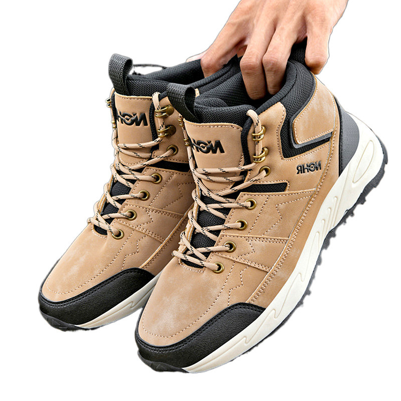 Jinjiang férfi cipő 2024 új plus size magas szárú kültéri szabadidős sport férfi vastag talpú kopásálló csúszásmentes túracipő