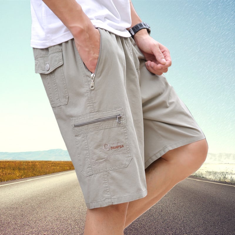 Pantaloni scurți de vară plus size, pantaloni scurți pentru bărbați grași, pantaloni de plajă, pantaloni scurți extra largi pentru bărbați de vârstă mijlocie, 8517