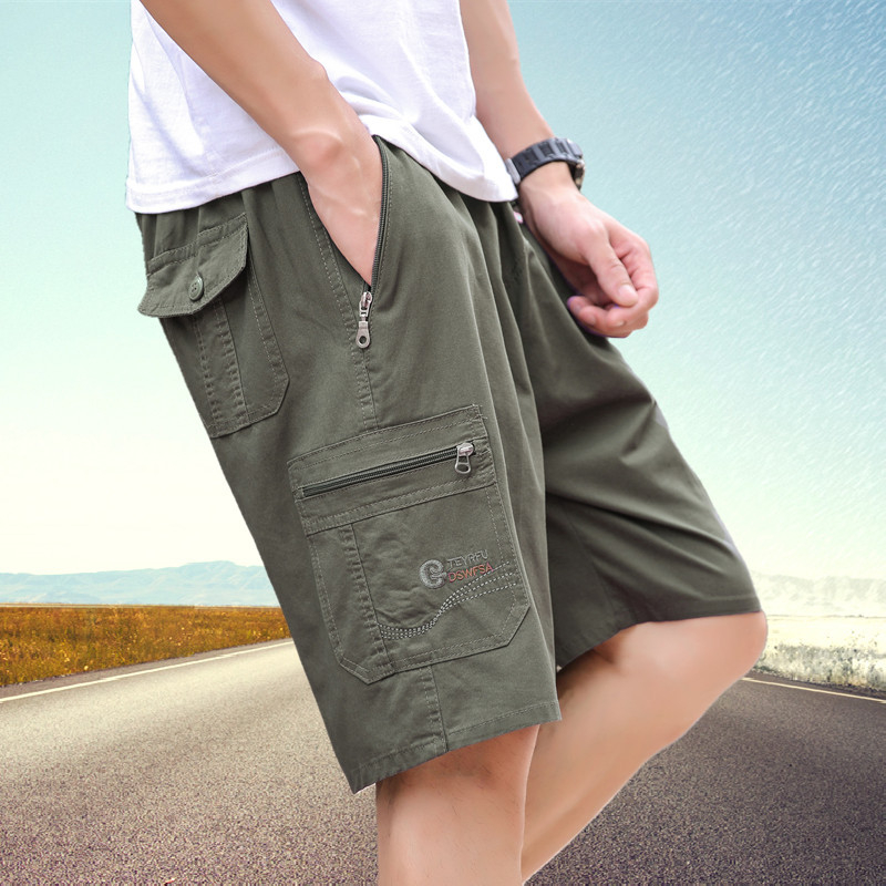 Pantaloni scurți de vară plus size, pantaloni scurți pentru bărbați grași, pantaloni de plajă, pantaloni scurți extra largi pentru bărbați de vârstă mijlocie, 8517