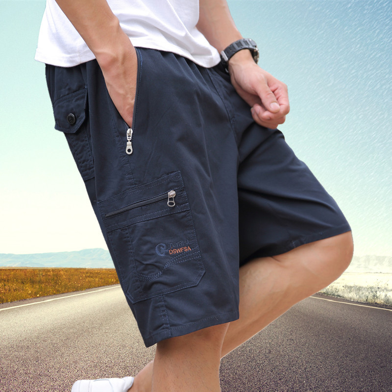 Pantaloni scurți de vară plus size, pantaloni scurți pentru bărbați grași, pantaloni de plajă, pantaloni scurți extra largi pentru bărbați de vârstă mijlocie, 8517