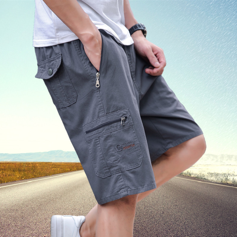 Pantaloni scurți de vară plus size, pantaloni scurți pentru bărbați grași, pantaloni de plajă, pantaloni scurți extra largi pentru bărbați de vârstă mijlocie, 8517