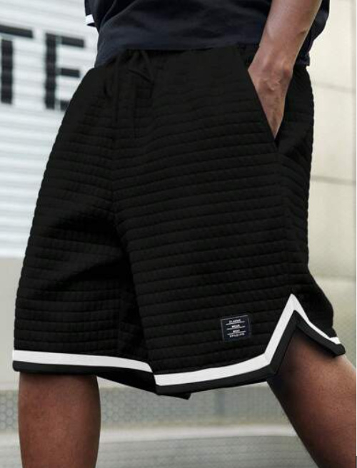 2025-ös határokon átnyúló, forró eladású Temu új, férfi lezser, laza, csíkos, hevederes, divatos, kockás, sport férfi rövidnadrág