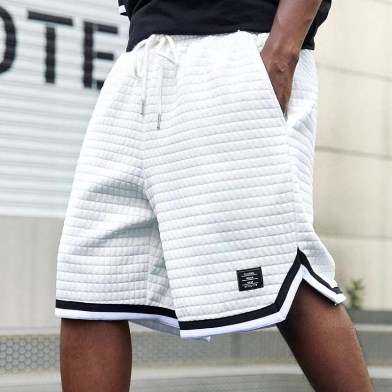 2025-ös határokon átnyúló, forró eladású Temu új, férfi lezser, laza, csíkos, hevederes, divatos, kockás, sport férfi rövidnadrág