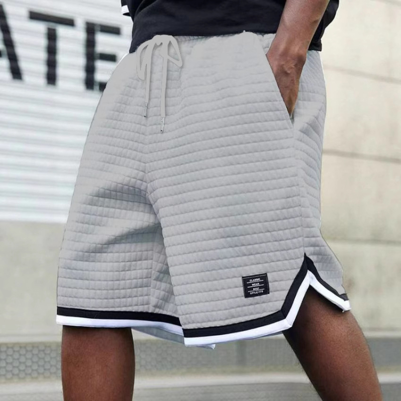2025-ös határokon átnyúló, forró eladású Temu új, férfi lezser, laza, csíkos, hevederes, divatos, kockás, sport férfi rövidnadrág
