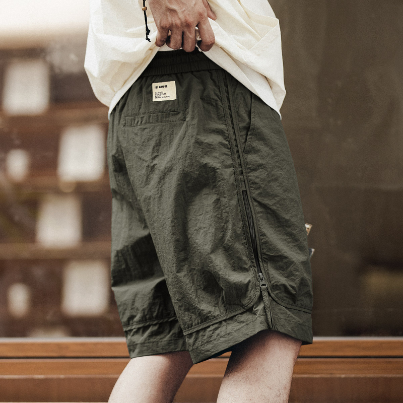 Green Deer Mountain Series kültéri divatos márkájú cargo rövidnadrág, férfi nyári divatos márkájú laza vékony jég selyem ötpontos nadrág, férfi félhosszú nadrág