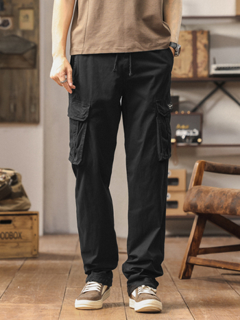 Pantaloni cargo noi și la modă pentru bărbați, casual, lejeri, simpli, cu picior drept, cu buzunare multiple, exclusiv pentru Amazon 6155