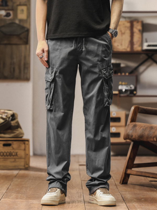 Pantaloni cargo noi și la modă pentru bărbați, casual, lejeri, simpli, cu picior drept, cu buzunare multiple, exclusiv pentru Amazon 6155