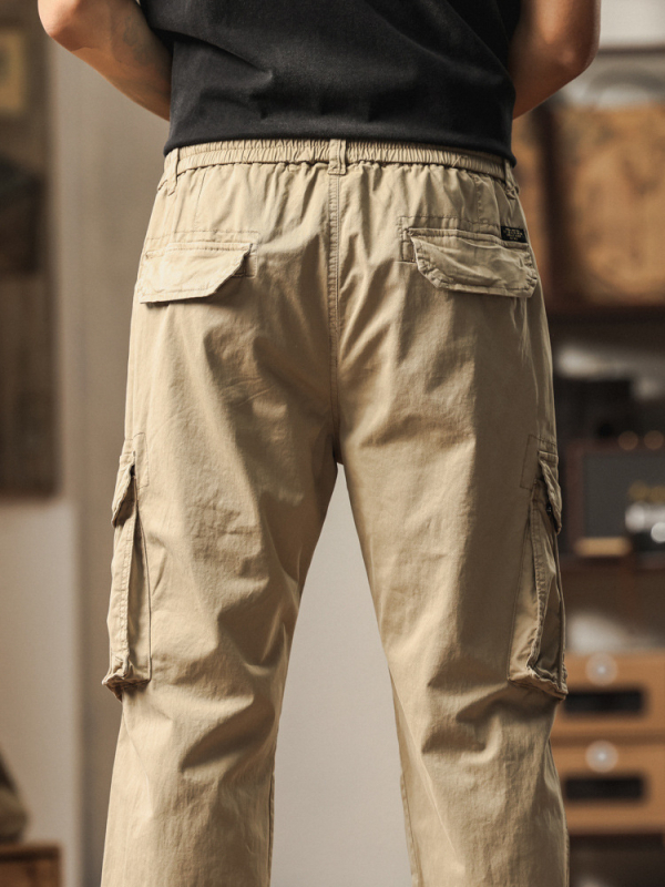 Pantaloni cargo noi și la modă pentru bărbați, casual, lejeri, simpli, cu picior drept, cu buzunare multiple, exclusiv pentru Amazon 6155