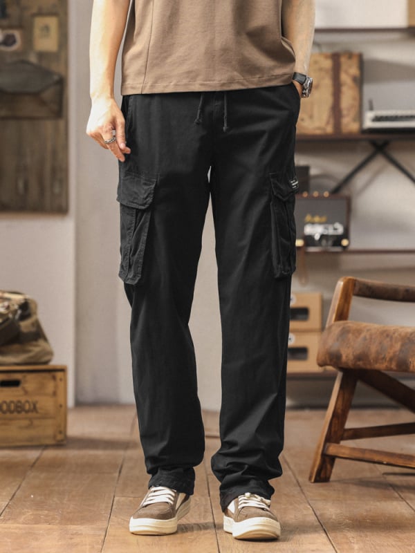 Pantaloni cargo noi și la modă pentru bărbați, casual, lejeri, simpli, cu picior drept, cu buzunare multiple, exclusiv pentru Amazon 6155