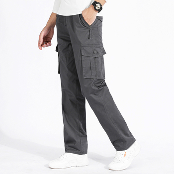 Meeste pluss-suuruses vabaajapüksid kevadeks ja sügiseks, puhtast puuvillast, pluss-suuruses elastsed kombinesoonid, meeste vabaaja American tooling paksud püksid