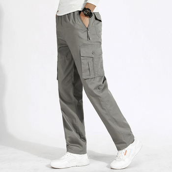 Meeste pluss-suuruses vabaajapüksid kevadeks ja sügiseks, puhtast puuvillast, pluss-suuruses elastsed kombinesoonid, meeste vabaaja American tooling paksud püksid