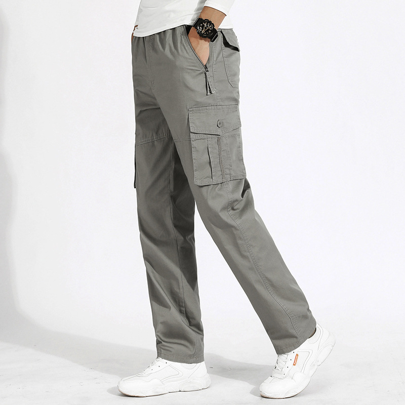 Meeste pluss-suuruses vabaajapüksid kevadeks ja sügiseks, puhtast puuvillast, pluss-suuruses elastsed kombinesoonid, meeste vabaaja American tooling paksud püksid